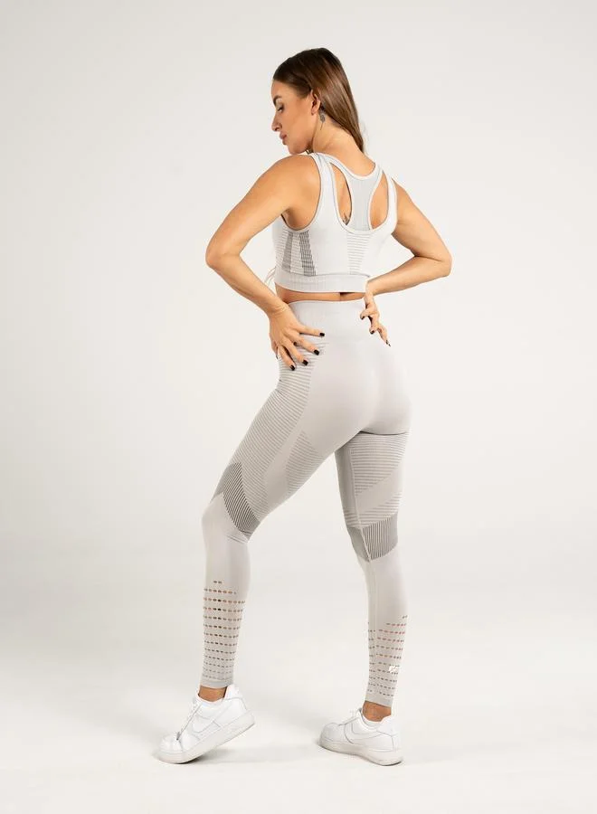 بالم فيت Palmfit Women Grey Balance Seamless Active Leggings