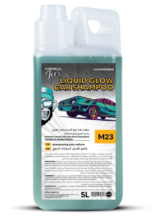cleany genie Powerful Glow Car Wash Concentrate Shampoo Liquid 5L  - Image 1