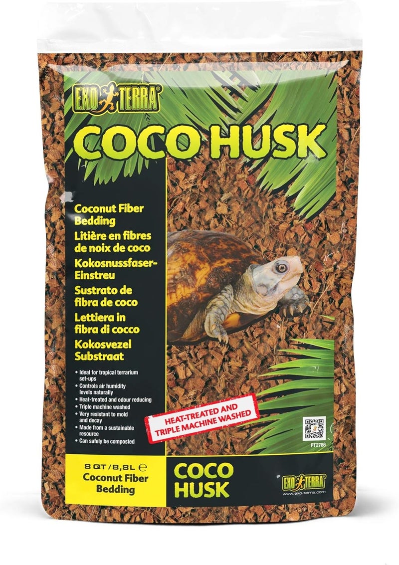 Exo Terra Coco Husk Coconut Fiber Bedding, 7.2-Quart for Reptiles and Amphibians - Image 1