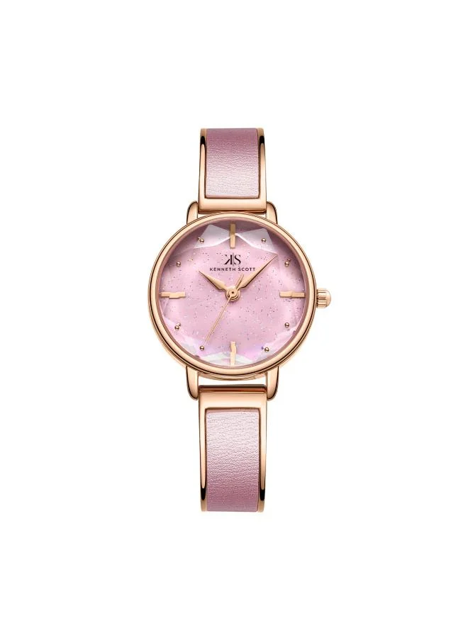 KENNETH SCOTT Kenneth Scott K23503-RBPP Women's Analog Display Watch & Alloy Strap Pink