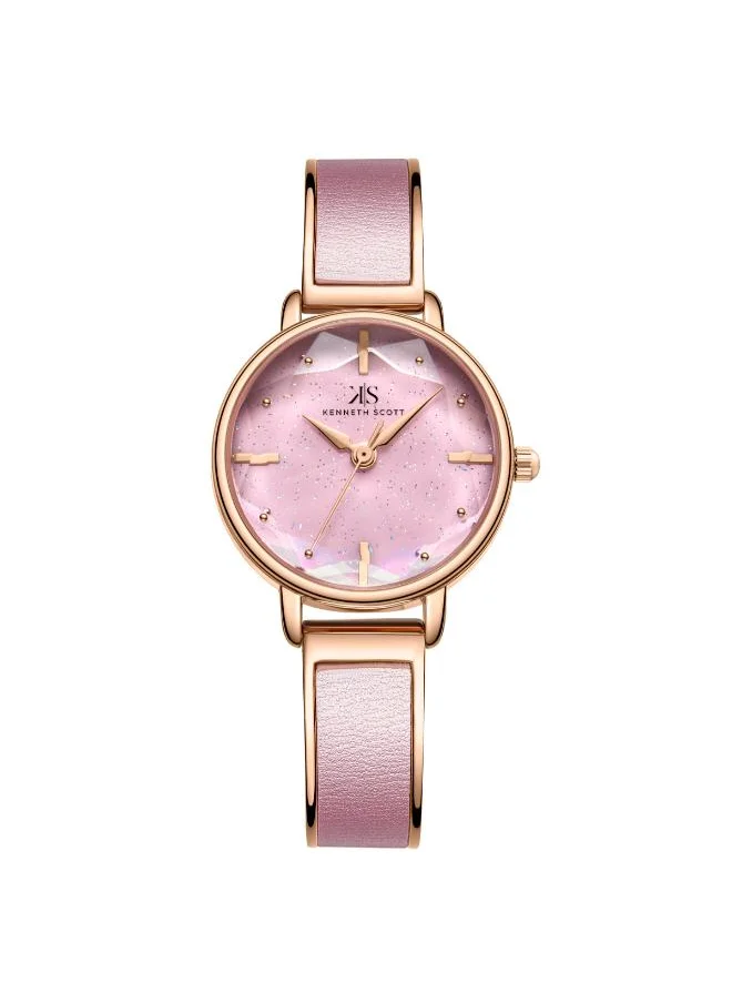 KENNETH SCOTT Kenneth Scott K23503-RBPP Women's Analog Display Watch & Alloy Strap Pink