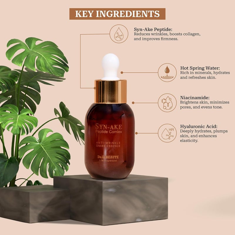 DR.LIBEAUTE Dr Libeaute Synake AntiWrinkle Face Essence for Men  Women 50 ml 176 fl oz Korean Skincare Brightening AntiAging Reduce Fine Lines Spots Boosts Collagen with Niacinamide Synake Peptide - Image 3