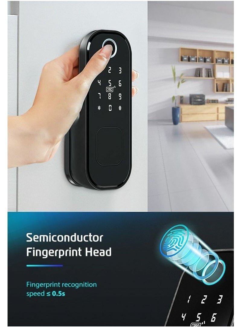 Generic - Fingerprint Waterproof Outdoor Gate Remote Control Bluetooth TTLock App Passcode Rfid Card Keyless Smart Door Lock and Gateway - Image 1
