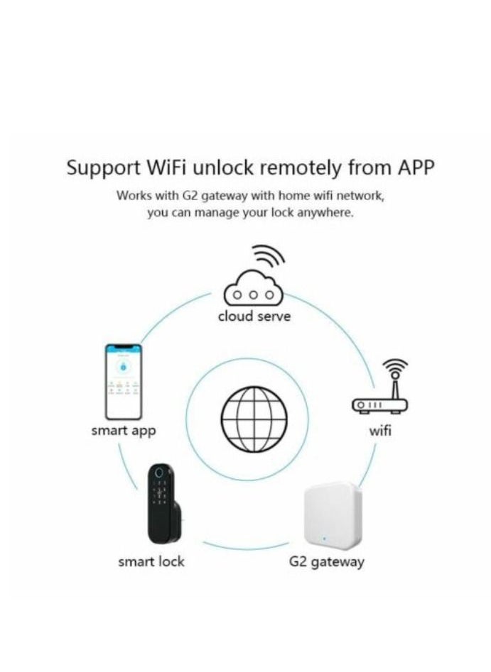 Generic - Fingerprint Waterproof Outdoor Gate Remote Control Bluetooth TTLock App Passcode Rfid Card Keyless Smart Door Lock and Gateway - Image 1