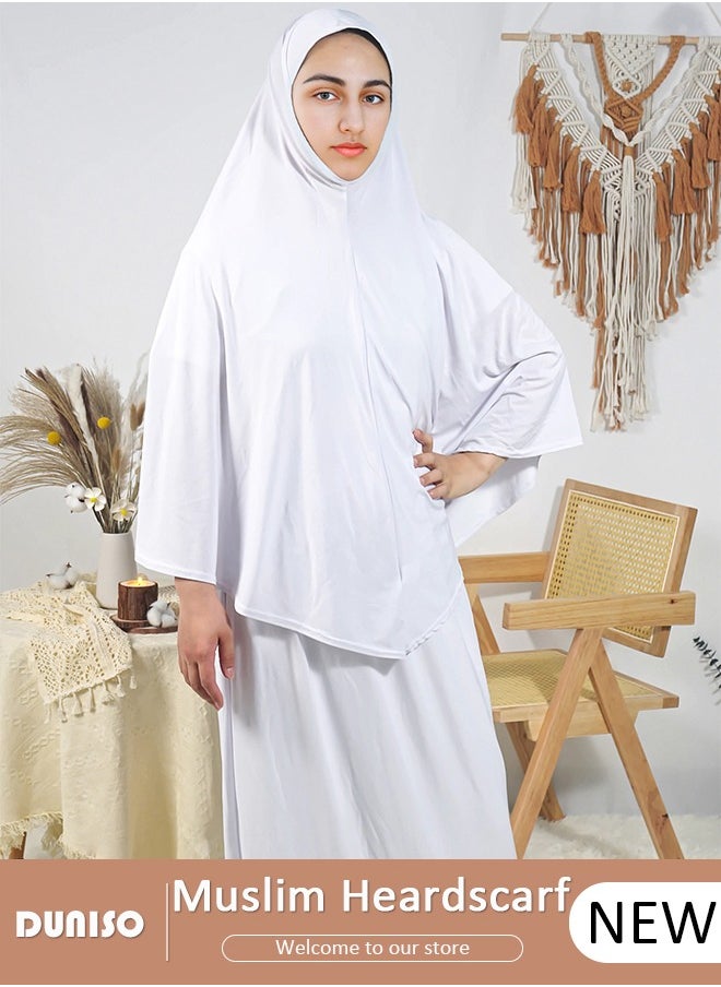 DUNISO Women Muslim Heardscarf Shawl Pullover Extra Long Prayer Hijab Muslimah one Piece Chadors Arabia Body Cover Turban Islamic Middle East Full Cover Clothing  - Image 1