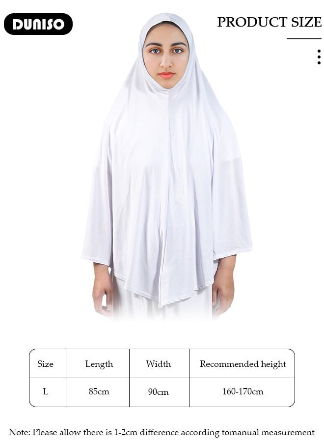 DUNISO Women Muslim Heardscarf Shawl Pullover Extra Long Prayer Hijab Muslimah one Piece Chadors Arabia Body Cover Turban Islamic Middle East Full Cover Clothing  - Image 3