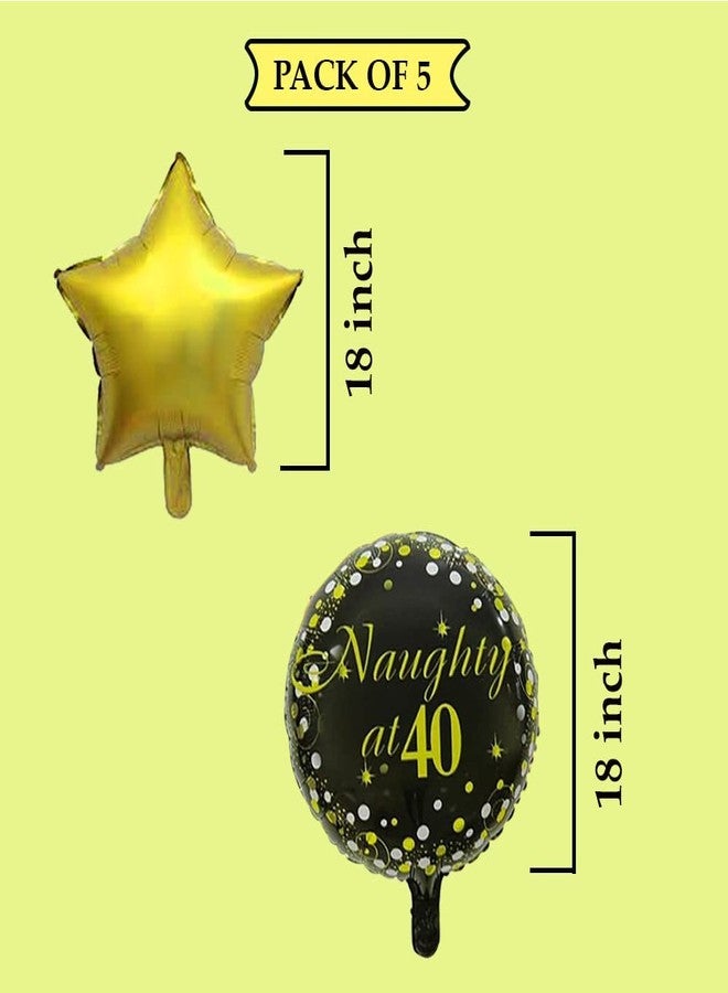 AMFIN® (Pack of 5) 40 Birthday Party Decorations 40 Birthday Decoration items Naughty 40 birthday Forty birthday decoration Anniversay 40th - Image 3