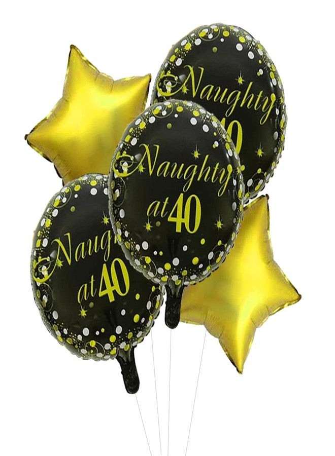 AMFIN® (Pack of 5) 40 Birthday Party Decorations 40 Birthday Decoration items Naughty 40 birthday Forty birthday decoration Anniversay 40th - Image 1