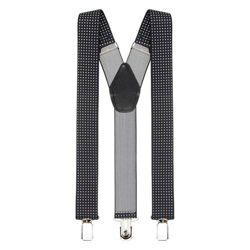 Peluche Polka Dots black color suspender for men | FreeSize - 3.5cm width and 110cm length - Image 4
