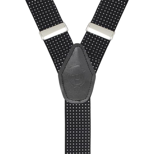 Peluche Polka Dots black color suspender for men | FreeSize - 3.5cm width and 110cm length - Image 5