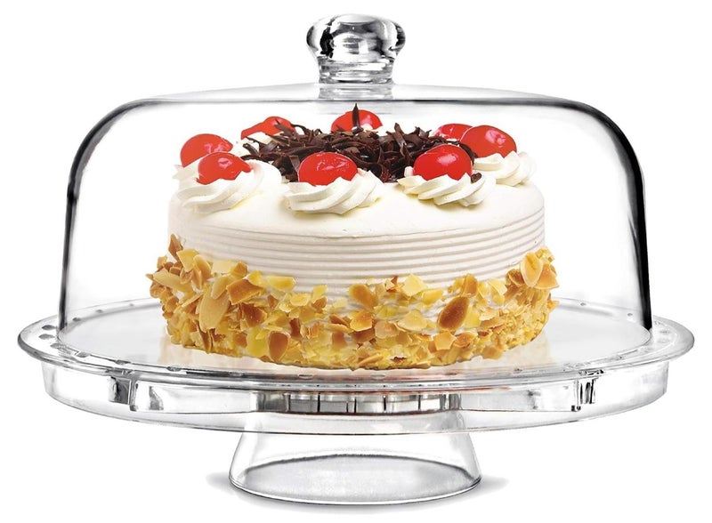ار ار براند طبق كيك و حافظ كعكة و حامل الكيك مع قبة طبق تقديم متعدد الوظائف وسلطة ووعاء لكمة أكريليك قالب كيك - Image 1
