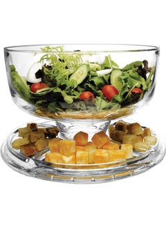 RR BRAND Cake Stand 3 In 1 Design Dome Multi Function Serving Platter Salad And Punch Bowl Acrylic  - Image 2