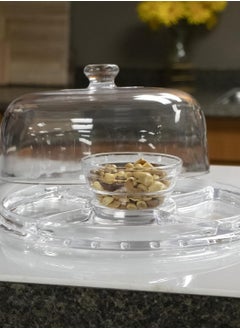 RR BRAND Cake Stand 3 In 1 Design Dome Multi Function Serving Platter Salad And Punch Bowl Acrylic  - Image 3