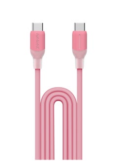 Momax Momax Flow 60W USB-C to USB-C 1.2m Silicone Cable, Fast Charging and Data Transfer, Pink  - Image 1