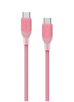 Momax Momax Flow 60W USB-C to USB-C 1.2m Silicone Cable, Fast Charging and Data Transfer, Pink  - Image 2