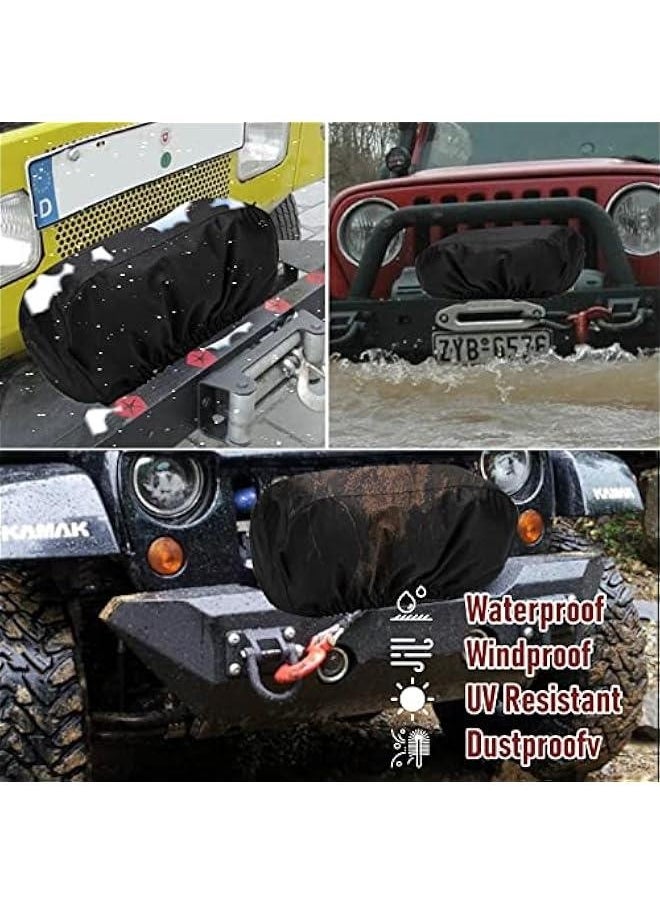 Generic Waterproof Winch Cover Heavy Duty 600D Winch Dust Cover Durable Winch Protection Cover for Electric Winches 8500-17500 lbs - Black  - Image 5
