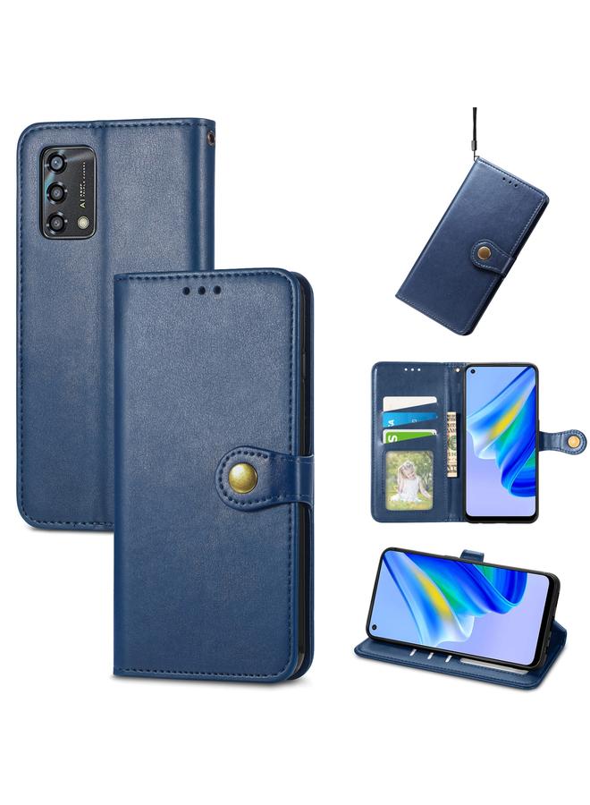 اس-توب جراب لهاتف OPPO A95 4G، جراب هاتف من الجلد بلون سادة مع مشبك - Image 1