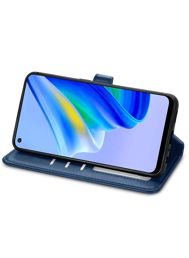 اس-توب جراب لهاتف OPPO A95 4G، جراب هاتف من الجلد بلون سادة مع مشبك - Image 4