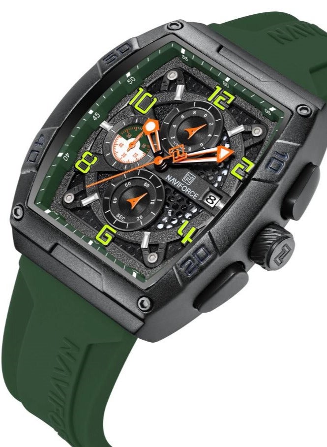 NAVIFORCE New Design Fumed Silica Quartz Chronograph Wrist Watch For Men NF8052 B/GN/GN - Image 2