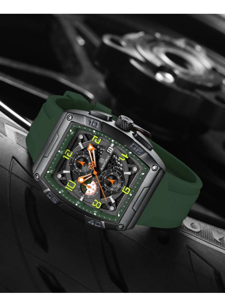 NAVIFORCE New Design Fumed Silica Quartz Chronograph Wrist Watch For Men NF8052 B/GN/GN - Image 5