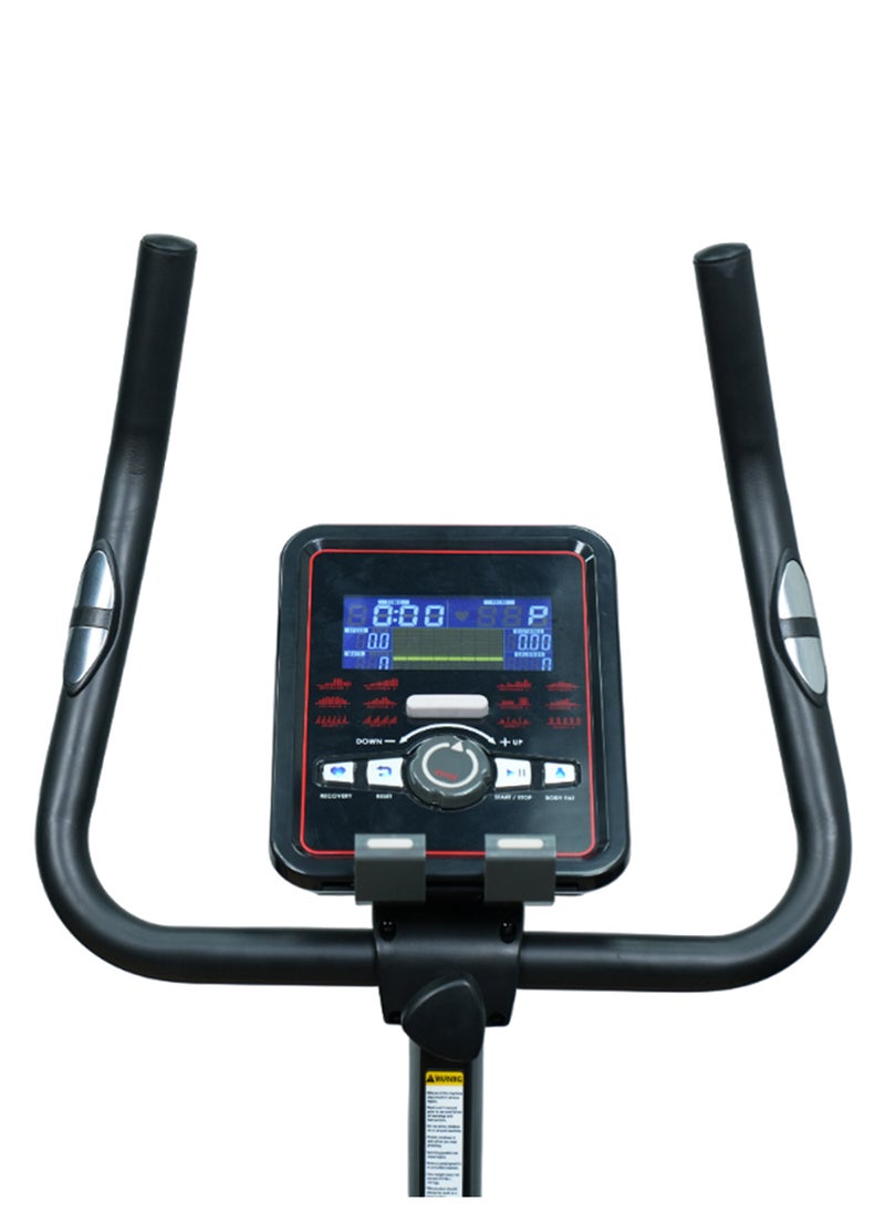 أكسوكس دراجة تمارين رياضية Axox Fitness U30 قابلة للطي وعمودية - دولاب موازنة 9 كجم، 32 مستوى مقاومة، شاشة LCD 5.5 بوصة، مراقب معدل ضربات القلب، بلوتوث، شاحن USB، مكبرات صوت مدمجة، تدعم وزن 150 كجم  - Image 3