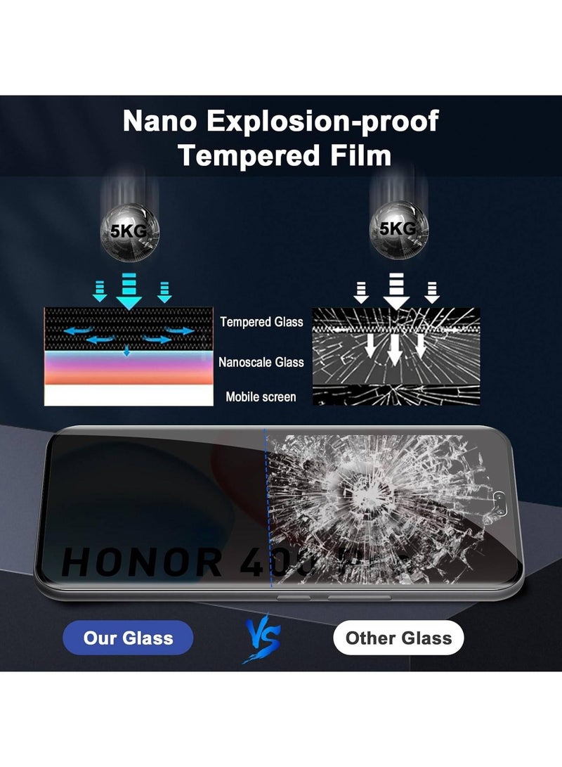 2-Pack Privacy Screen Protector Compatible with Honor 400 Pro 5G 2025, 9H Tempered Glass Screen Protector Anti-spy, Scratch-resistant, Shockproof, Bubble-free, Privacy Protection for Honor 400 Pro - Image 4
