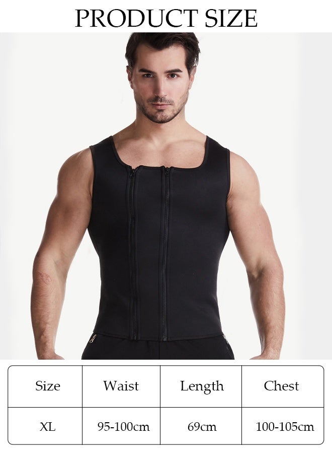 DUNISO Men's Sports Compression Shirt Slimming Body Shaper Vest Waist Trainer with Double Zipper Workout Tank Tops Tummy Control Shapewear Back Support Tight Undershirts Gym Clothes Corset - Image 3