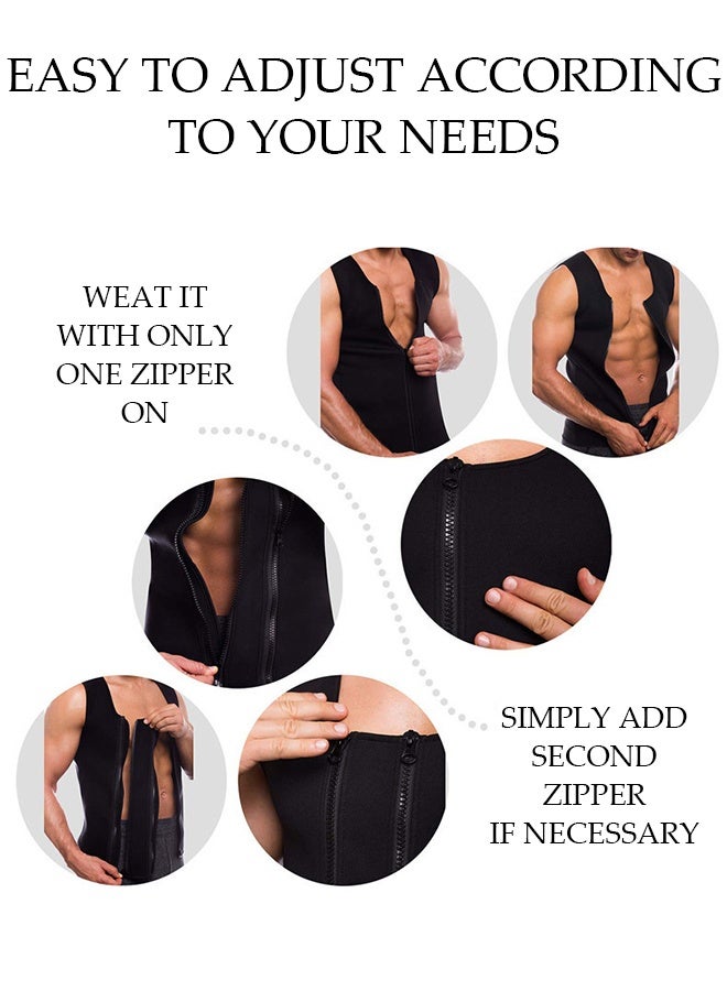 DUNISO Men's Sports Compression Shirt Slimming Body Shaper Vest Waist Trainer with Double Zipper Workout Tank Tops Tummy Control Shapewear Back Support Tight Undershirts Gym Clothes Corset - Image 5