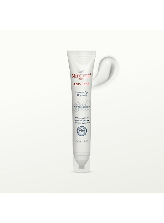 Mitchell USA Lineless Eye Serum – Peptide & Lotus Bio-Repair – Reduces Dark Circles, Wrinkles & Puffiness Lightweight Anti-Aging Formula 15ml - Image 1