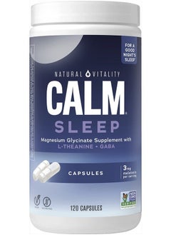 Calm Sleep Magnesium Supplement, Melatonin & Magnesium Citrate, Sleep Aid Capsules, Gluten Free, Vegan, Non-GMO, Helps The Body Ease Into Sleep, 120 Capsules