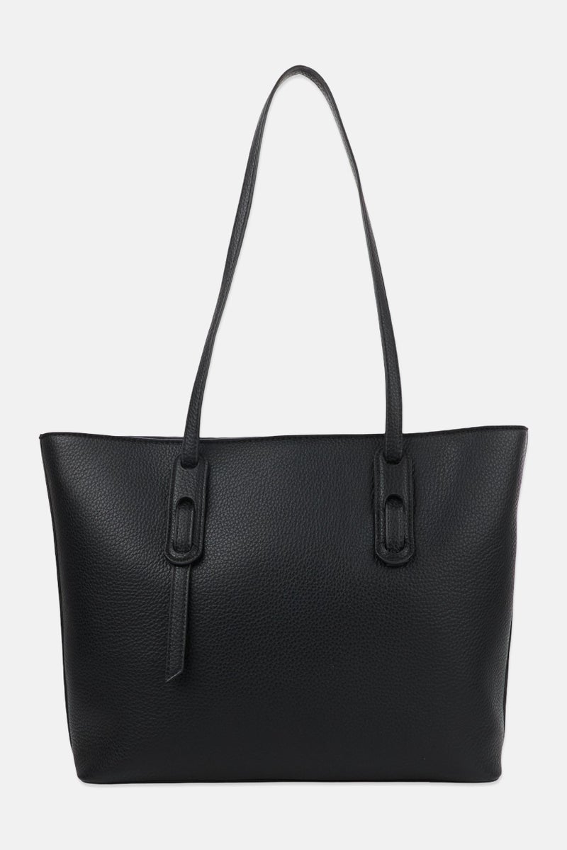 Lasocki Women Brand Logo Tote Bag, Black - Image 3