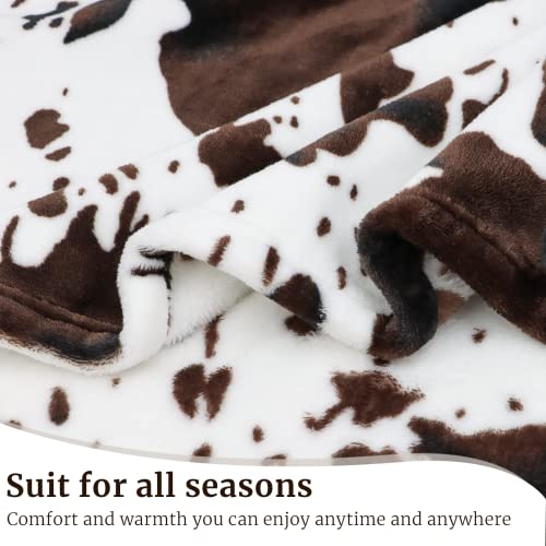 HSEEC Cow Print Blanket Soft Flannel Cozy Cute Fleece Blankets and Throws for Adults Kids Boys Teens Gifts Warm Plush Lightweight Throw All-Season for Couch Sofa Bed 50"x60" - Image 4
