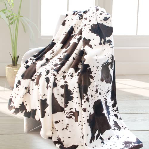 HSEEC Cow Print Blanket Soft Flannel Cozy Cute Fleece Blankets and Throws for Adults Kids Boys Teens Gifts Warm Plush Lightweight Throw All-Season for Couch Sofa Bed 50"x60" - Image 1