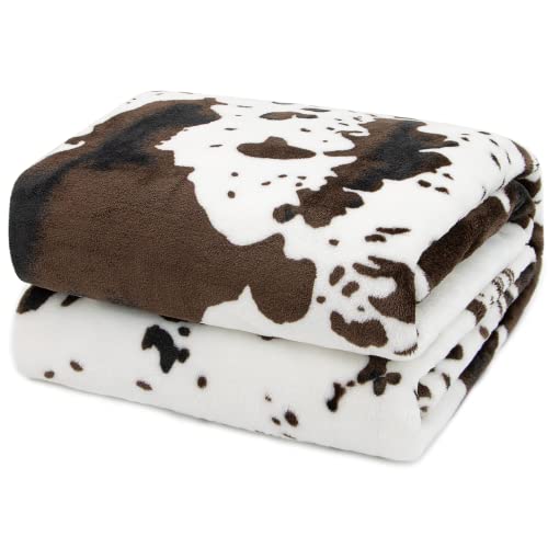 HSEEC Cow Print Blanket Soft Flannel Cozy Cute Fleece Blankets and Throws for Adults Kids Boys Teens Gifts Warm Plush Lightweight Throw All-Season for Couch Sofa Bed 50"x60" - Image 3