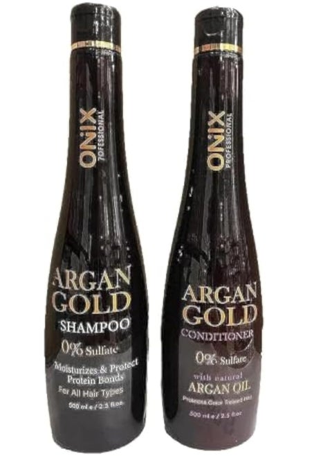 ONIX gold argan shampoo and conditioner 500ml each