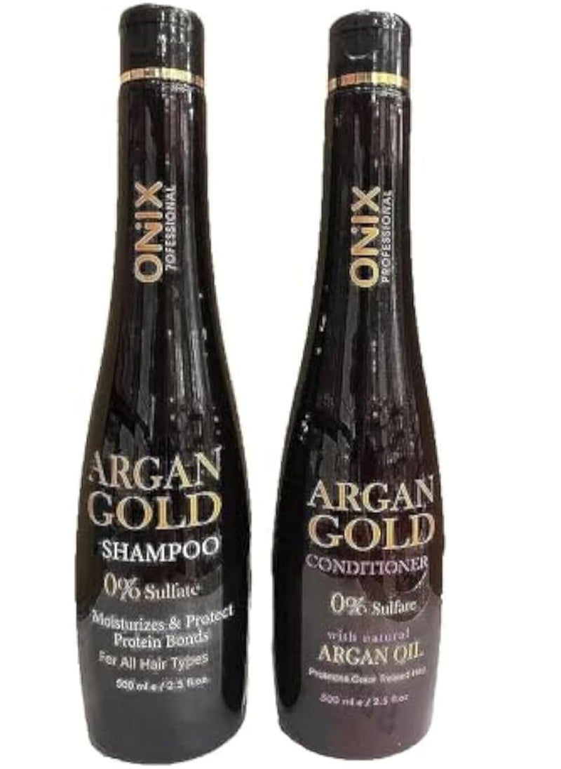 ONIX ONIX gold argan shampoo and conditioner 500ml each 