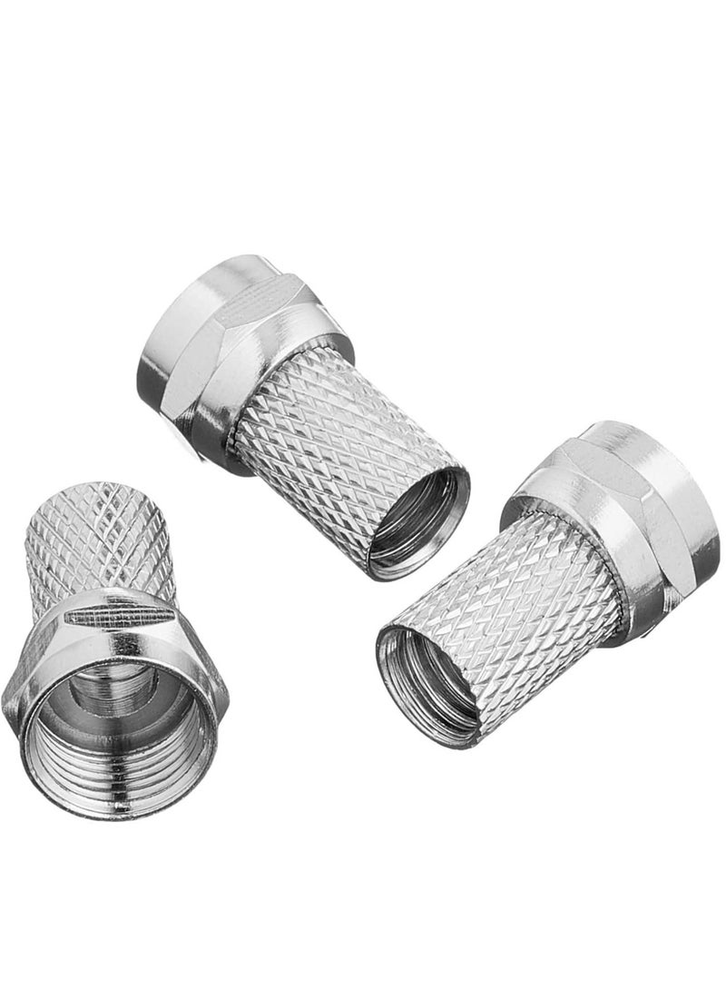 DKURVE موصلات DKURVE® F Plug ذات براغي لكابل هوائي محوري للتلفزيون الفضائي (عبوة من 100 قطعة) - Image 1