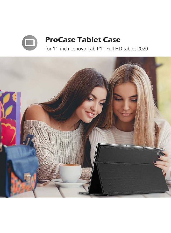 Procases Lenovo Tab P11 Plus 2021 Tab P11 Case 2020 11 Inch For Tb-J616F Tb-J616X Tb-J606F Tb-J606X Slim Shockproof Stand Folio Protective Hard Shell Cover For Lenovo Tab P11 Tab P11 Plus 11 Inch -Black - Image 3