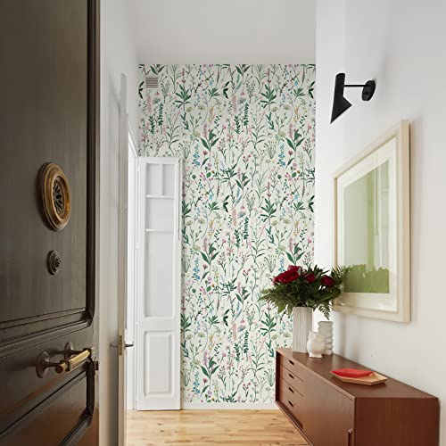 JiffDiff Floral Peel and Stick Wallpaper, Self Adhesive Wall Paper for Home Bedroom Cabinets and Kitchen Countertop Peel and Stick Thicken Contact Paper (17.71"x118", Wild Floral) - Image 2