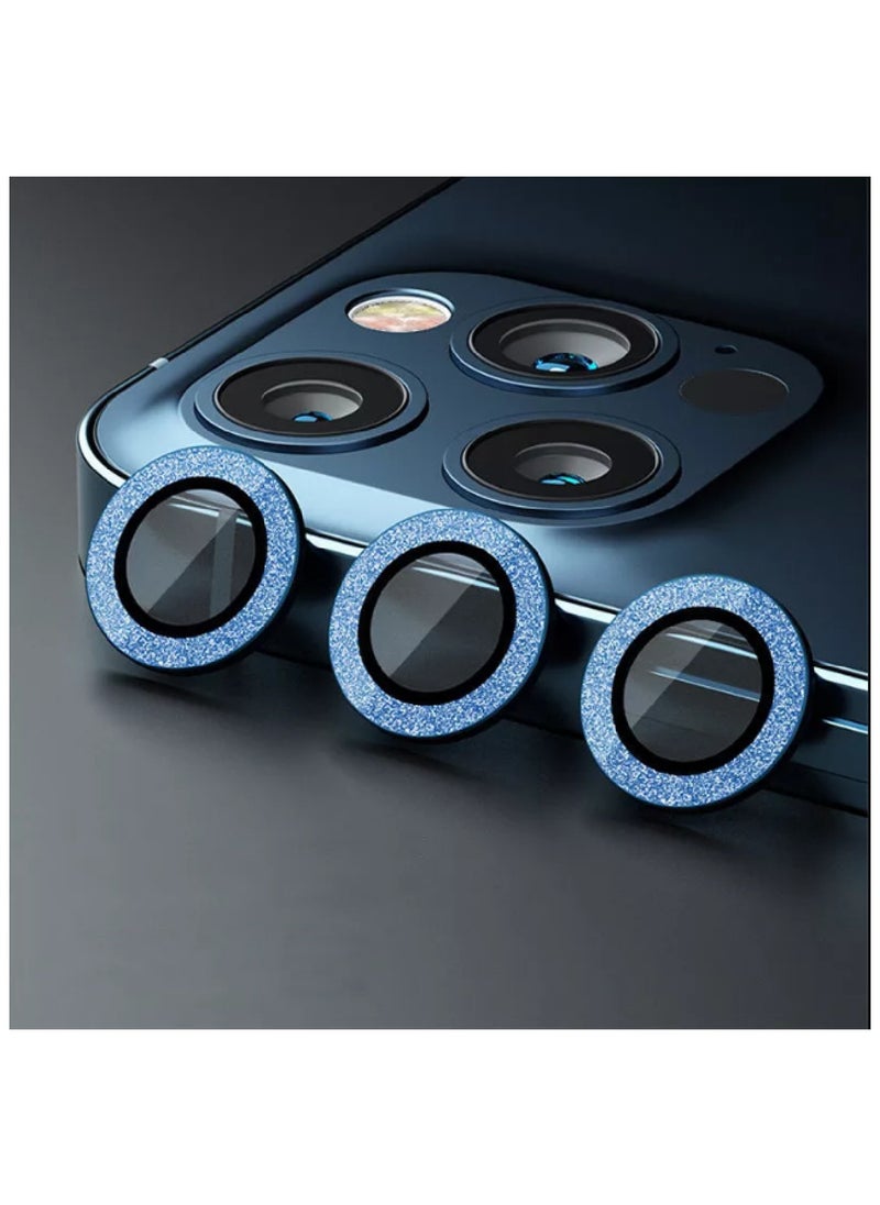 YONK Camera Lens Protector  Protection Camera Cover Tempered Glass Screen Protector Diamond Metal Individual Ring For 13Pro 13 ProMax 2021 Blue  - Image 1