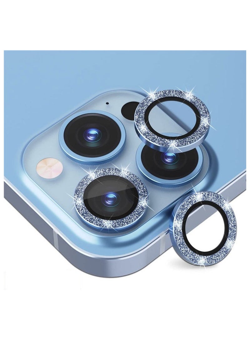 YONK Camera Lens Protector  Protection Camera Cover Tempered Glass Screen Protector Diamond Metal Individual Ring For 13Pro 13 ProMax 2021 Blue  - Image 2