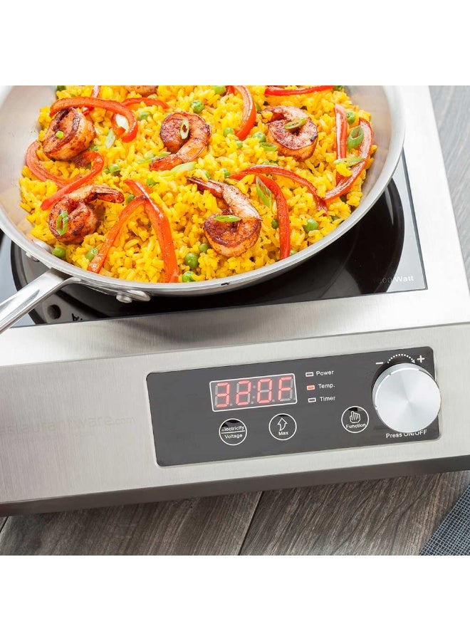 Restaurantware Professional Portable Induction Cooktop RWT0094 - 3500W (220V) Countertop Induction Cooker with Digital Temperature Display - Perfect for Restaurants and Catering Events  - Image 3