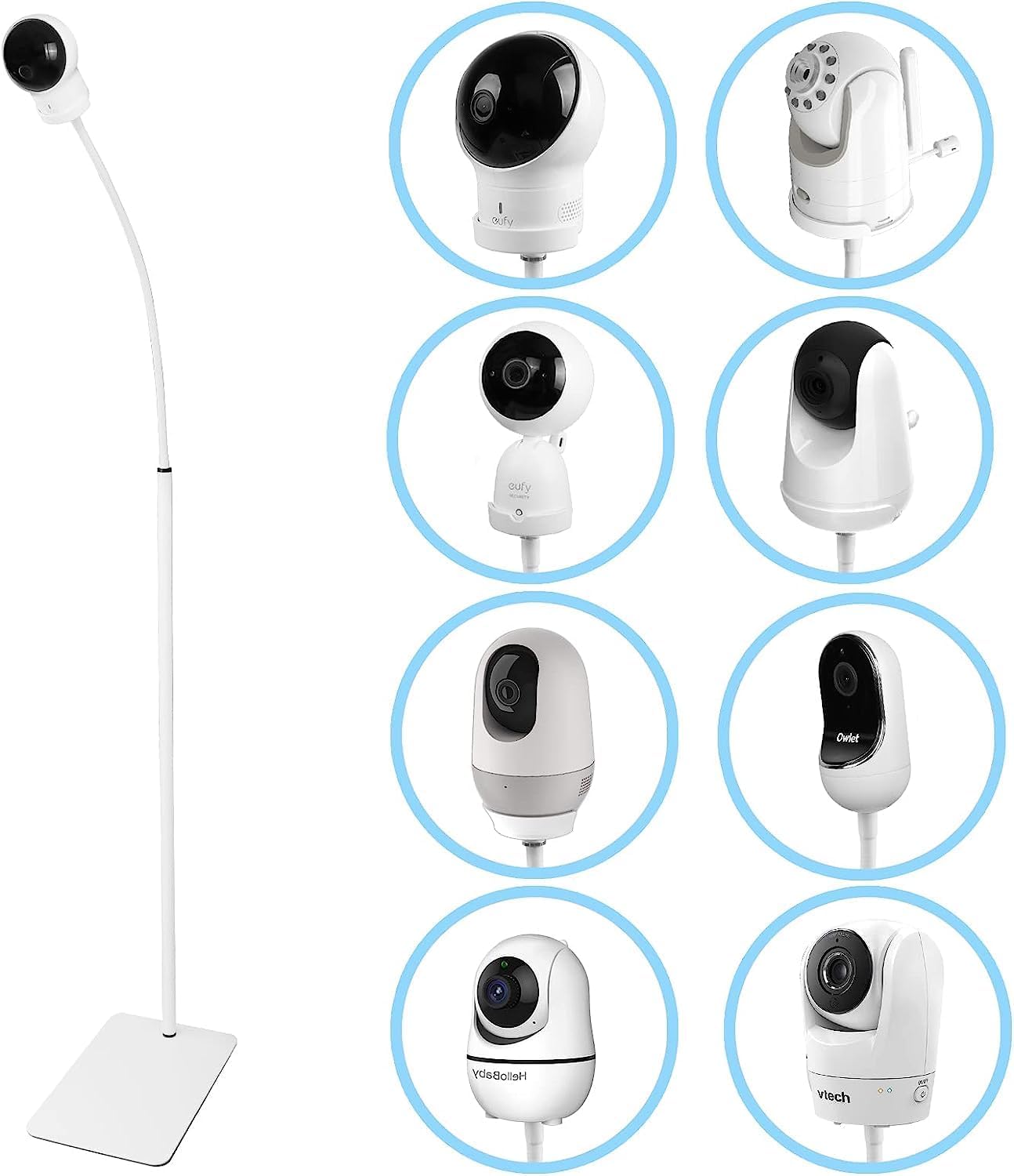 HOLACA 35 inch or 63 inch Floor Stand for Hellobaby Infant Optics DXR88 Pro eufy VavaHipp and Nooie Baby MonitorOwlet and Motorola Baby Monitor for Any Other Cameras with 14 Screw Mount