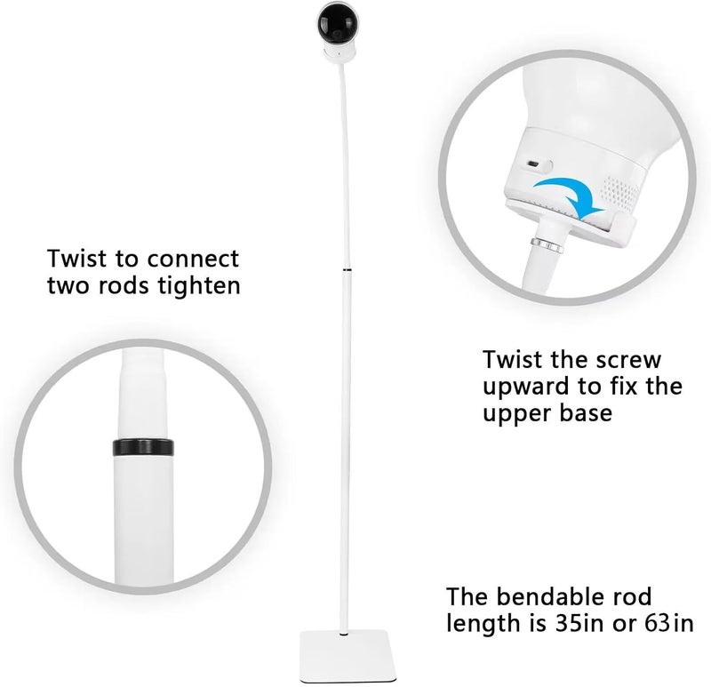 HOLACA 35 inch or 63 inch Floor Stand for Hellobaby Infant Optics DXR88 Pro eufy VavaHipp and Nooie Baby MonitorOwlet and Motorola Baby Monitor for Any Other Cameras with 14 Screw Mount - Image 3