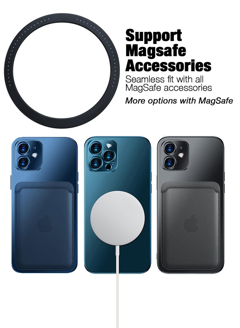 SIGood Universal Metal Ring Sticker for Magnetic Charger Compatible with iPhone Samsung Android Cellphones 4Pcs Black Magnetic Mount Phone Holder Conversion Accessories for Everyday Use - Image 4