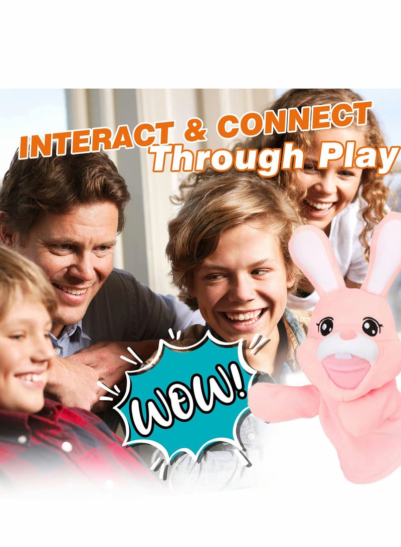 SYOSI ألعاب دمى قفاز اليد، حيوانات محشوة ناعمة لطيفة، دمية من الحياة البرية مرحة لتطوير الذكاء، لعبة السرد القصصي، هدايا عيد ميلاد للأطفال والرضع والبالغين - Image 2