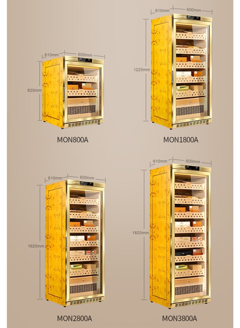 Raching MON3800 Climate Control Humidor Cabinet with Ammonia Removal Black/Gold - Image 5