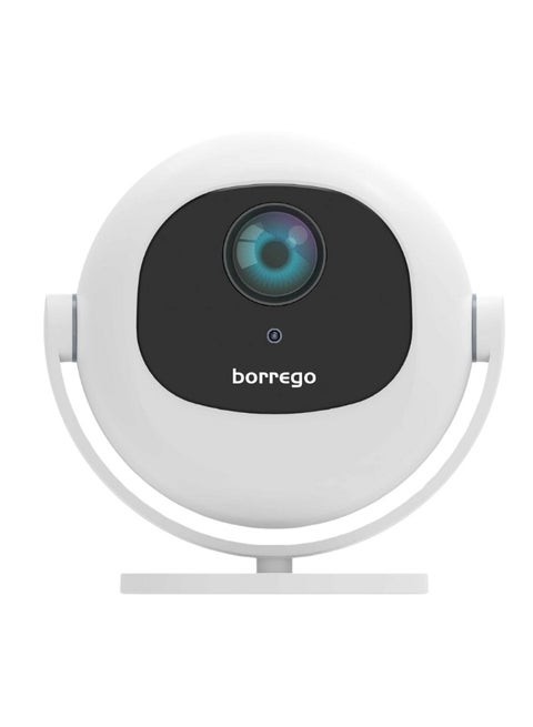 Borrego Smart10 Portable Projector with 360° Rotation, 4K Support, 220 Lumens, Auto Keystone, WiFi, Bluetooth, Built-in Apps, HDMI and Android 11.1 Compatibility, White