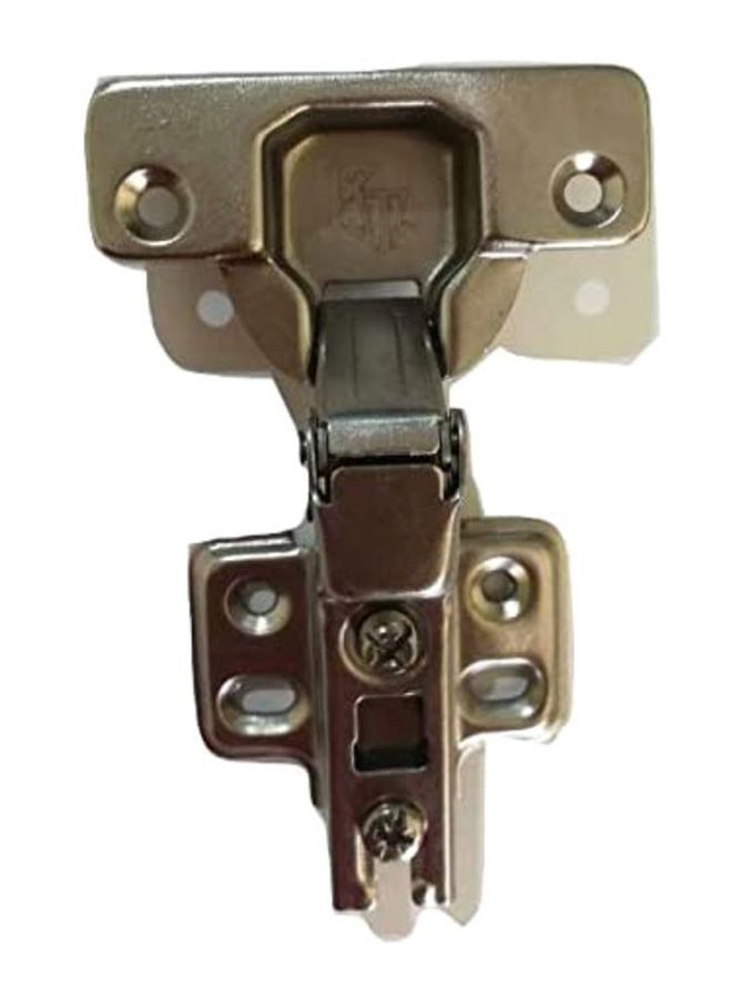 2-Piece Hydraulic Straight Bend Hinge Set Silver