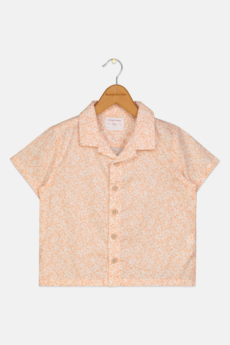 Gingersnaps Toddlers Boy Regular Fit Floral Short Sleeves Shirt, Multicolor - Image 1